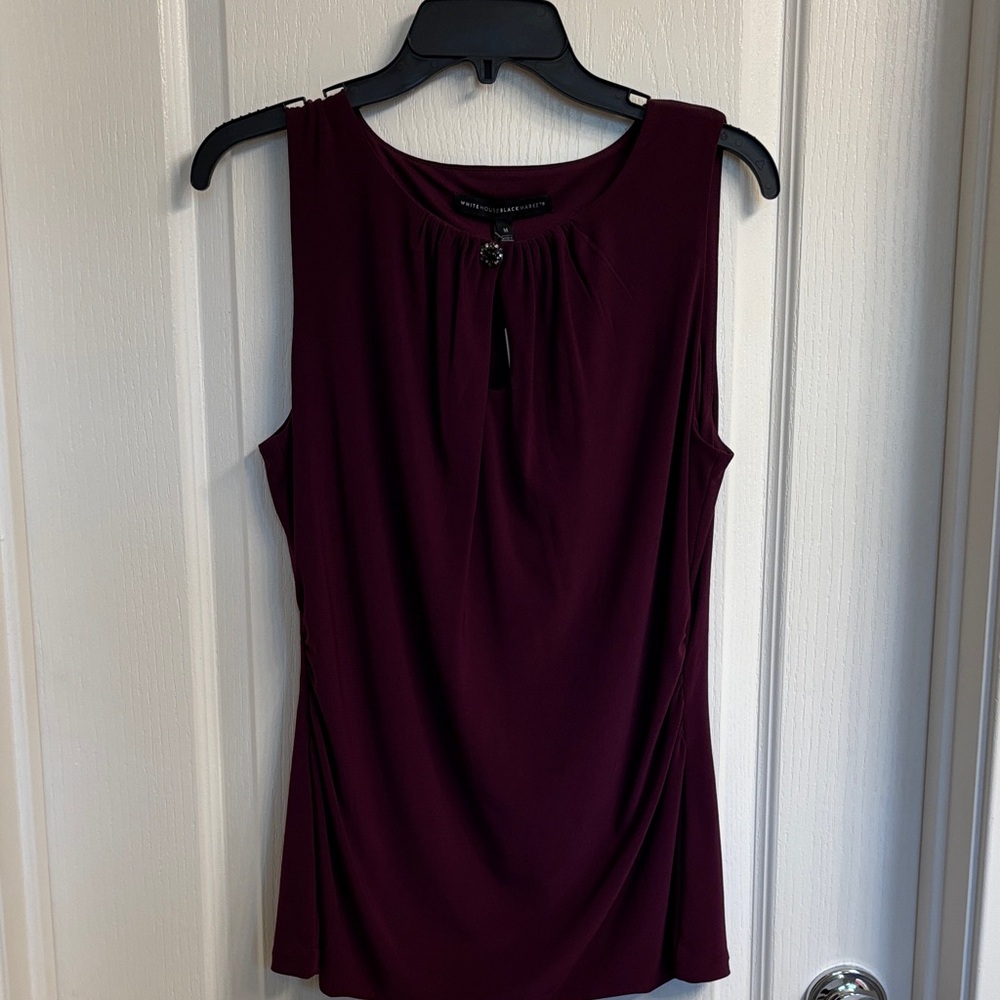 White House Black Market Deep Burgundy Blouse